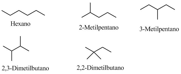 isômeros-hexano