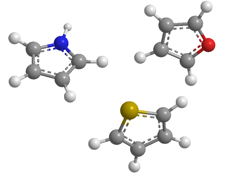 modèle pyrrole thiophène furane