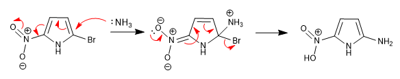 substituição nucleofílica pirrol tiofeno furano