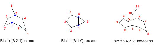 nomenclatura de biciclos