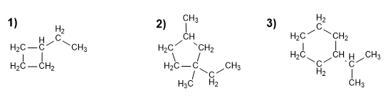 declaração de nomenclatura de cicloalcanos