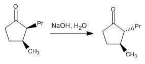 isomérisation-cis-trans-3-méthyl-2-propyl-cyclopentanone