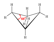forma spaziale del ciclobutano