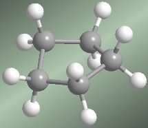Modelo molecular del ciclopentano